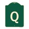 Signmission Designer Series Sign W/ Letter Q, Green & Tan Heavy-Gauge Aluminum Sign, 24" x 18", G-1824-22932 A-DES-G-1824-22932 - alternate 1